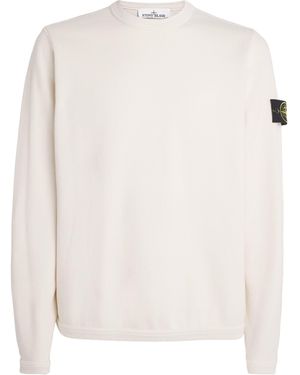 Stone Island Cotton Compass Jumper - White