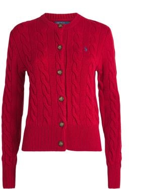 Polo Ralph Lauren Wool-Cashmere Cable-Knit Cardigan - Red
