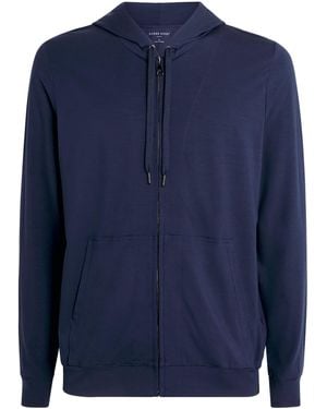 Derek Rose Basel Zip-Up Hoodie - Blue