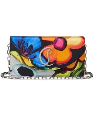 Christian Louboutin Loubi54 Satin Printed Clutch Bag - Blue