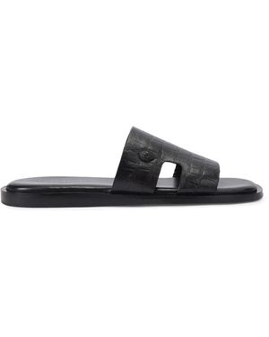Kurt Geiger Leather Bond Slides - Black