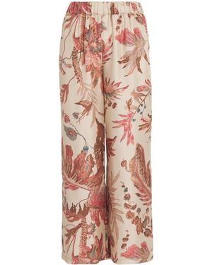 Weekend by Maxmara Silk Printed Trousers - Pink