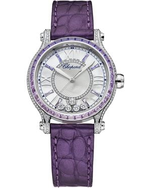 Chopard Diamond And Sapphire Happy Sport Joaillerie Watch - Purple