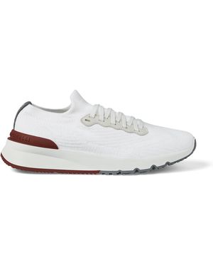 Brunello Cucinelli Cotton Knitted Trainers - White