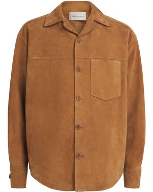 Ami Paris Suede Overshirt - Brown