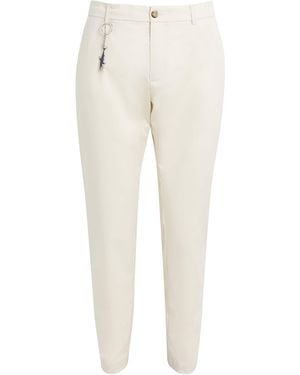 Paul & Shark Stretch Slim-Fit Chinos With Shark Charm - Natural