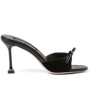 Miu Miu Velvet Heeled Mules 85 - Black