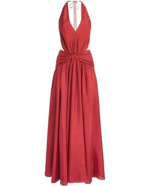 Zimmermann Silk Indra Maxi Dress - Red