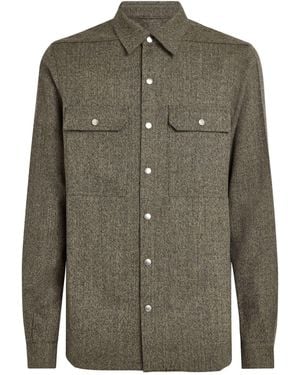 Rick Owens Wool Overshirt - Green
