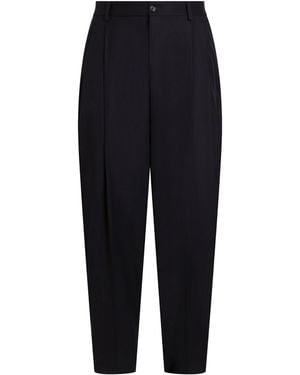Dolce & Gabbana Stretch-Virgin Wool Pleated Pants - Black