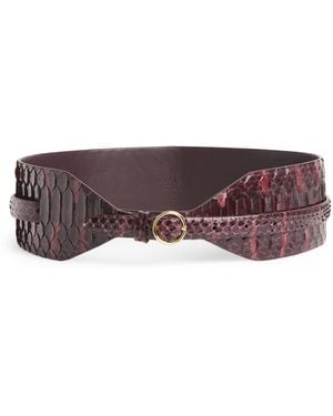 Alaïa Wide Leather Belt - Purple