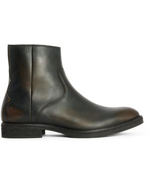 AllSaints Leather Lang Ankle Boots - Brown