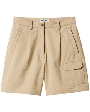 Miu Miu Chino Bermuda Shorts - Natural