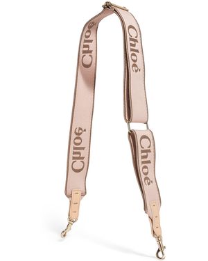 Chloé Logo-Embroidered Bag Strap - White