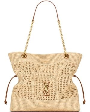 Saint Laurent Raffia Jamie Shopping Bag - Metallic