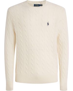 Polo Ralph Lauren Wool-Cashmere Cable-Knit Sweater - White