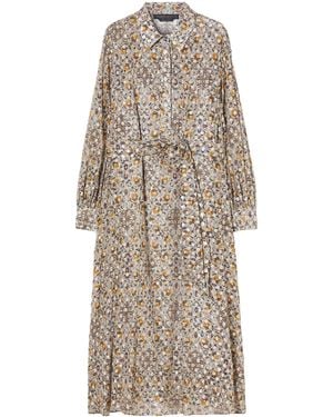 Marina Rinaldi Printed Larix Midi Dress - Natural