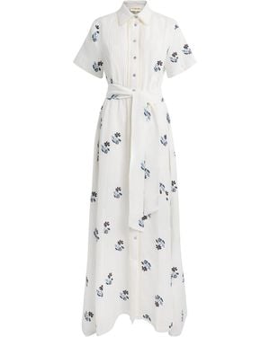 Lug Von Siga Linen Embroidered Vera Maxi Dress - White