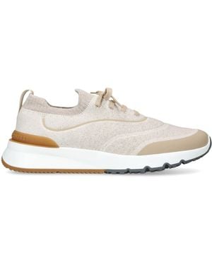 Brunello Cucinelli Knitted Sportiv Trainers - White