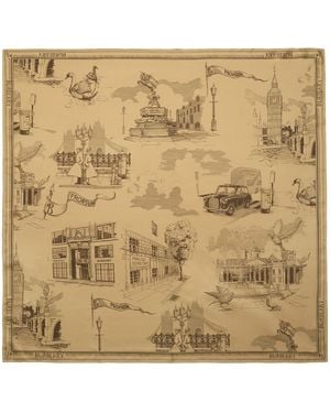 Burberry Silk London Landmarks Scarf - Metallic