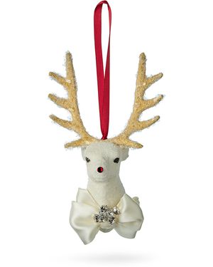 Harrods Stag Head Tree Decoration - White