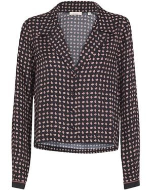 Doen Silk-Blend Juliana Blouse - Black