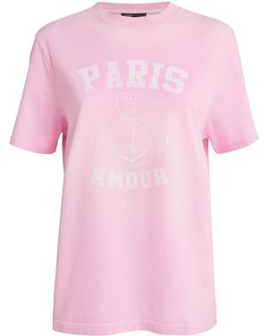 Maje Cotton Paris T-Shirt - Pink