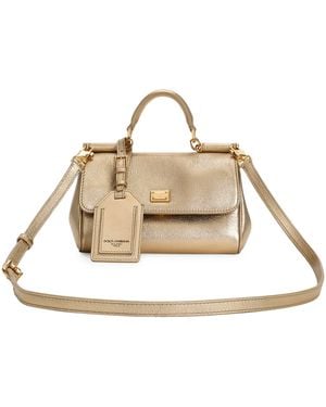 Dolce & Gabbana Laminated Calfskin My Sicily Cross-Body Bag - Metallic