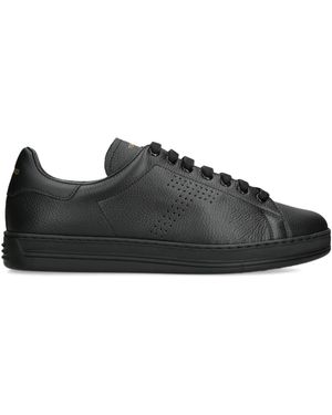 Tom Ford Leather Warwick Trainers - Black