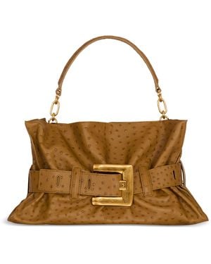 Balmain Medium Leather Anthem Shoulder Bag - Brown