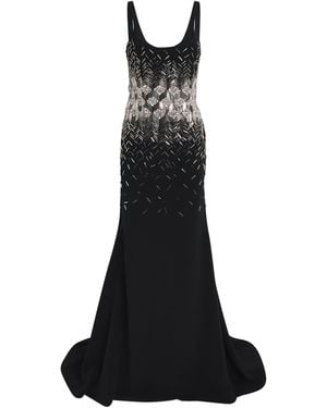 Georges Hobeika Silk-Blend Embellished Gown - Black
