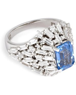 Suzanne Kalan Diamond And Sapphire Lion's Mane One Of A Kind Ring - White