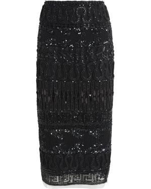 Carolina Herrera Tulle Embellished Midi Skirt - Black