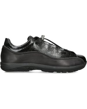 Diemme Crackled Leather Licata Trainers - Black
