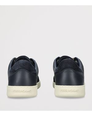 Ferragamo Leather Garda Sneakers - Black