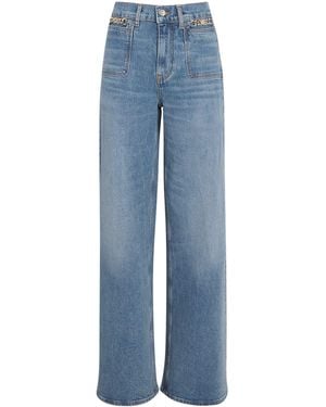 Maje Chain-Detail Straight Jeans - Blue