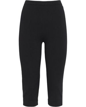 Soft Goat Cotton-Silk Capri Trousers - Black