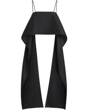 Camilla & Marc Satin Draped Tamar Top - Black