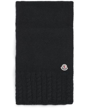 Moncler Alpaca-Blend Logo Scarf - Black