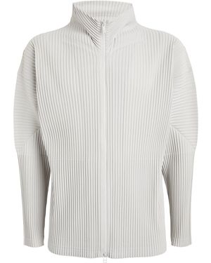 Homme Plissé Issey Miyake Pleated Zip-Up Cardigan - White