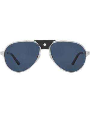 Cartier Metal Ct0034S Aviator Sunglasses - Blue