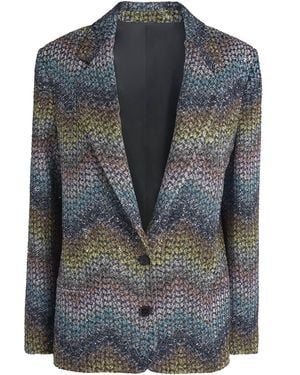 Missoni Sequinned Zigzag Blazer - Grey