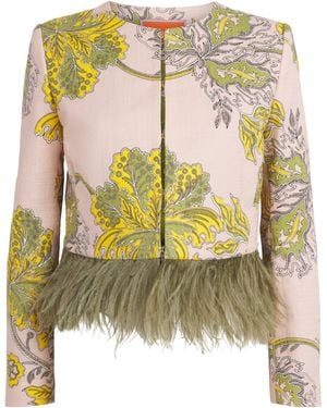 La DoubleJ Stretch-Cotton Printed Cropped Jacket - Metallic