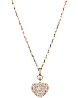 Chopard And Diamond Happy Hearts Pendant - Metallic