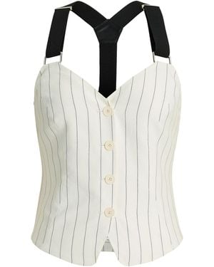 Ralph Lauren Stripe Donnella Bustier - White