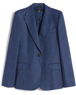 Weekend by Maxmara Linen Single-Breasted Blazer - Blue