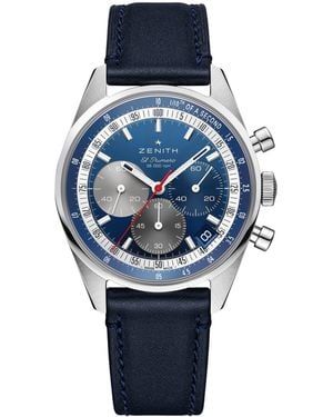 Zenith Stainless Steel Chronomaster Watch - Blue