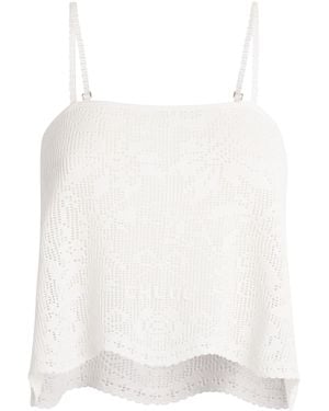 Chloé Pointelle Knit Crop Top - White
