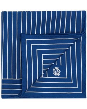 dunhill Mulberry Silk Stripe Pocket Square - Blue