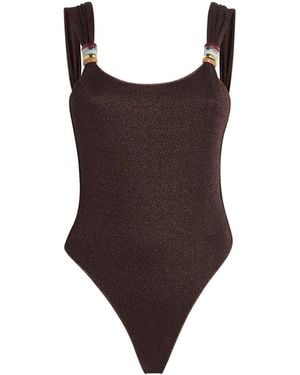 Oséree Metallic Lumière Swimsuit - Brown